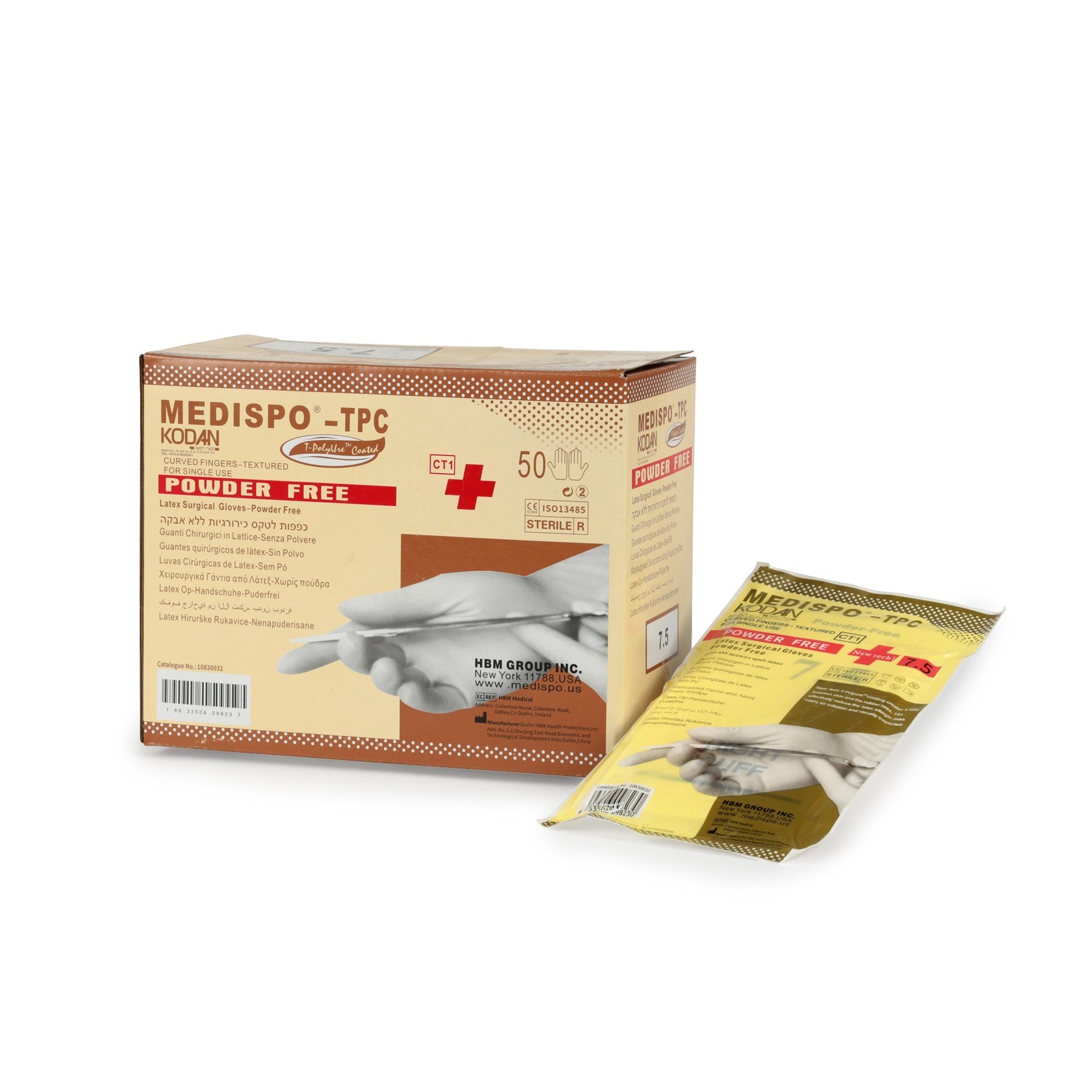 כפפות סטריליות חדרי ניתוח ללא לטקס וללא אבקה , 50 זוגות