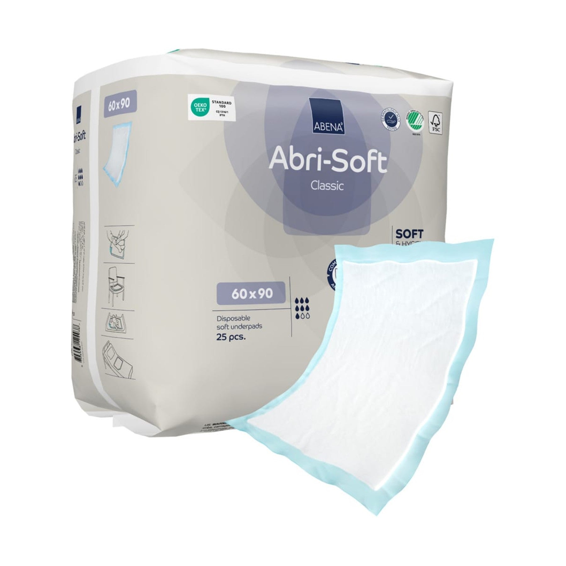 סדיניות חד פעמיות "אברי סופט- קלאסיק" , 60*90, 25 יחידות בחבילה